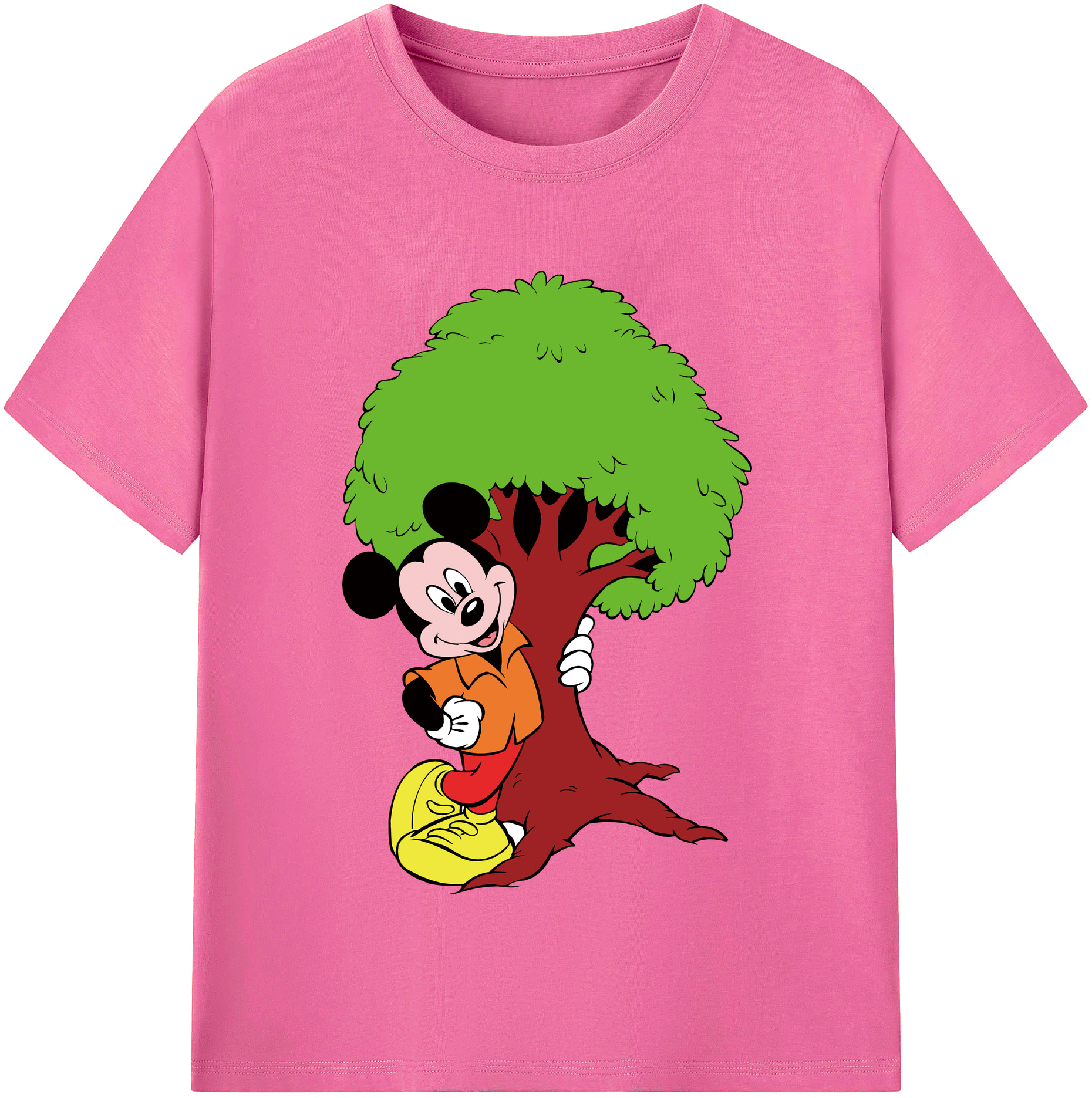 （画像用） ミッキーマウス Mickey Mouse レディースカジュアルプリントTシャツ（綿100％）